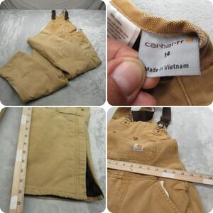 Carhartt Overalls Womens 14 Beige Canvas Duck Insulated Heavyweight Cold Weather